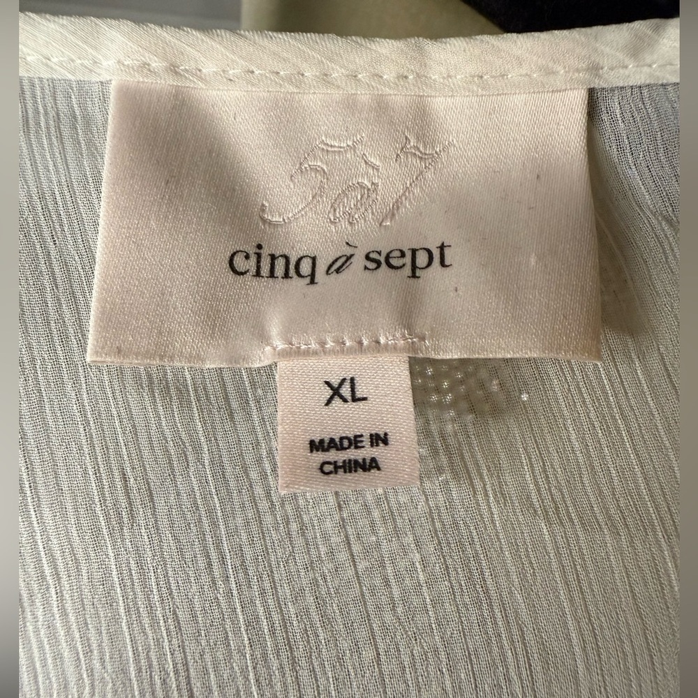 Cinq à Sept Steffina Ruffle Blouse Boho Festival Ivory Size XL NWOT - Picture 7 of 9